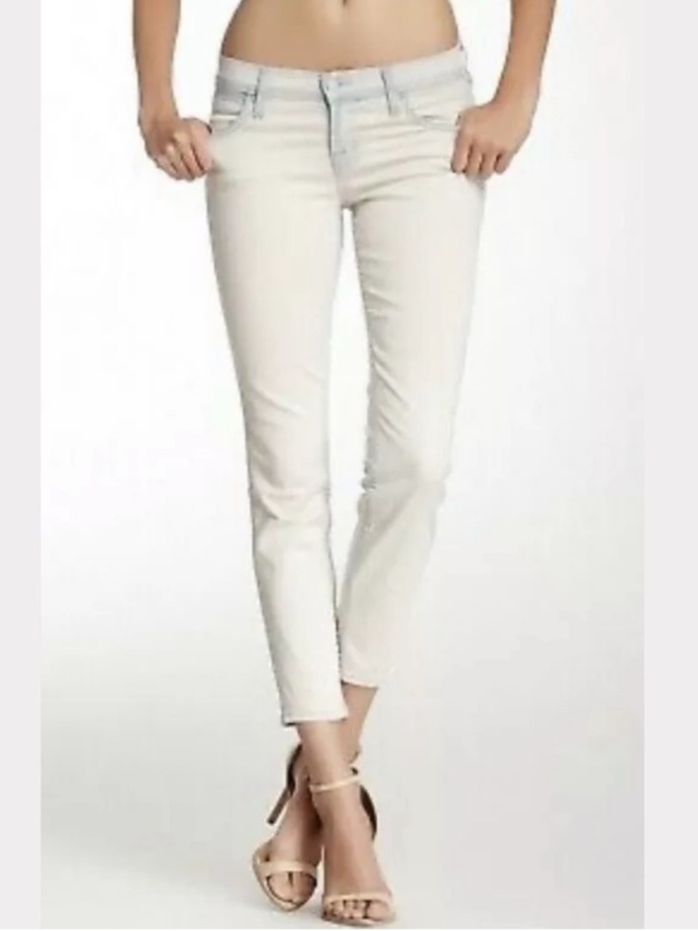 J Brand Nirv Mango Jeans Women Size 30 Blue Tinge Skinny Ankle Crop Denim